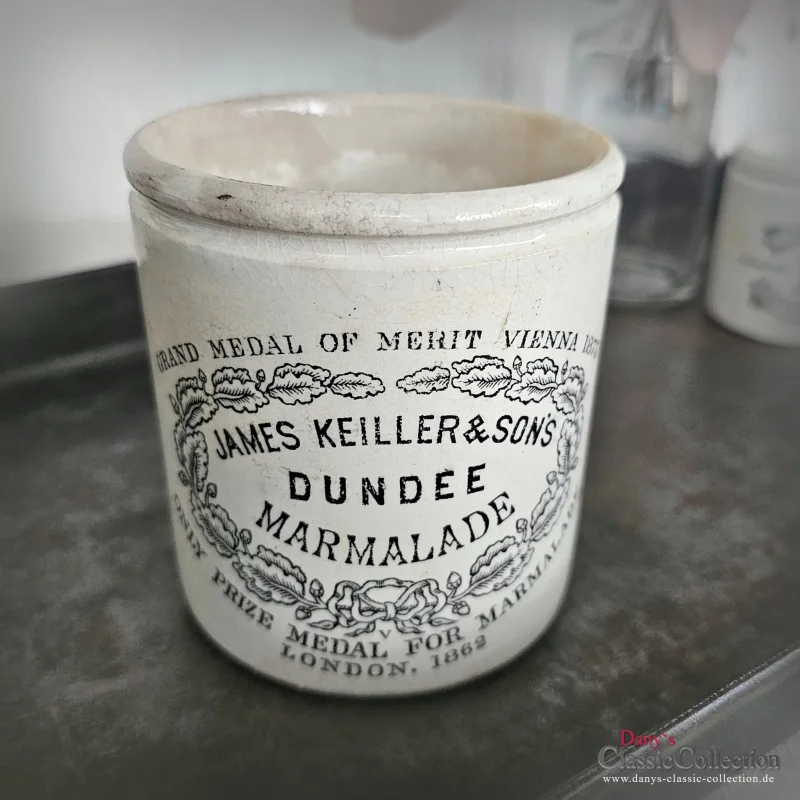 1 lb Dumpy James Keiller & Sons Dundee 1 lb Marmeladentopf antiker Steingut Vorratstopf Besteckhalter Stiftehalter Landhaus Küche