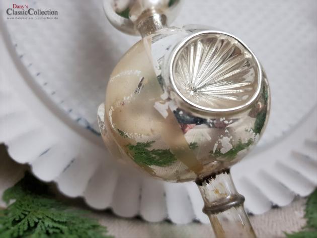Silberne Reflex-Baumspitze 30 cm ~ alte Christbaumspitze ~ 3 Einstiche ~ Weihnachten ~ Weihnachtsbaum