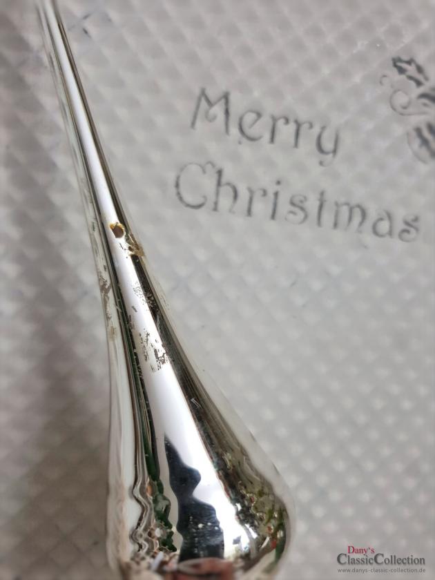 Silberne Reflex-Baumspitze 30 cm ~ alte Christbaumspitze ~ 3 Einstiche ~ Weihnachten ~ Weihnachtsbaum
