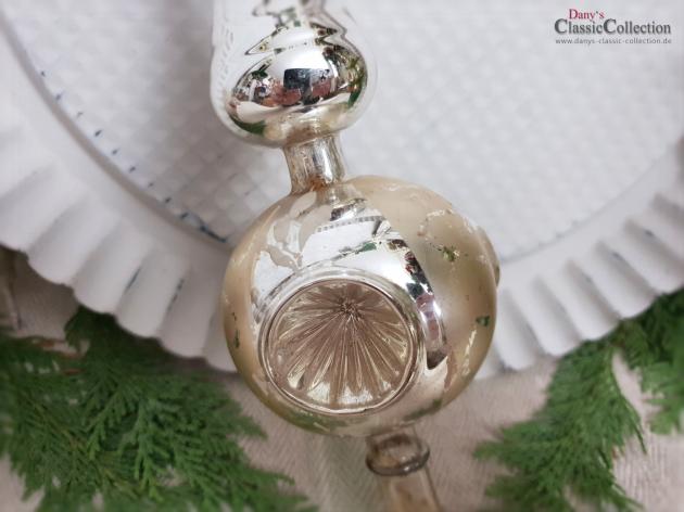 Silberne Reflex-Baumspitze 30 cm ~ alte Christbaumspitze ~ 3 Einstiche ~ Weihnachten ~ Weihnachtsbaum