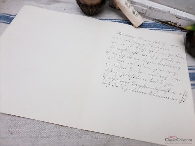 Antiker Schmuckbrief ~ Geprägt und lithografiert ~ Brief von Tochter an Vater ~ 1909 ~ mit Rosen umrahmt ~ hw3959b2
