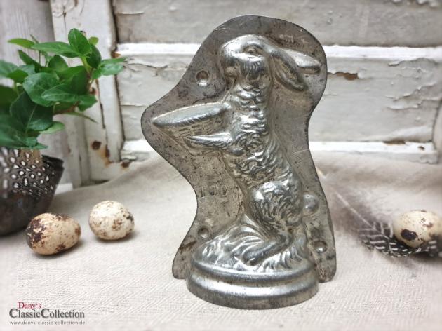 Alte Schokoladenform Hase 13 cm ~ Riecke & Co. ~ Osterhase stehend mit Korb ~ Vintage Osterdeko ~ Frohe Ostern ~ Vintage Ostern ~hx4457