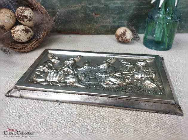 Schokoladentafel 17,5 x 9 cm ~ Hasenpicknick ~ Anton Reiche 6695 ~ Made in Germany ~ Vintage Schokoladenform ~ Alte Flachform ~ hx4506