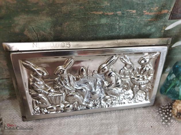 Schokoladentafel 17,5 x 9 cm ~ Hasenpicknick ~ Anton Reiche 6695 ~ Made in Germany ~ Vintage Schokoladenform ~ Alte Flachform ~ hx4506