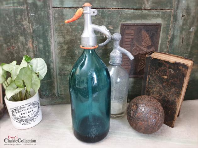 Soda Syphon ~ Sodaflasche ~ Seltzer Flasche blau ~ Vintage Wasserspender ~ Home Decor ~ Brocante Deko ~ Shabby Chic ~ ht2761