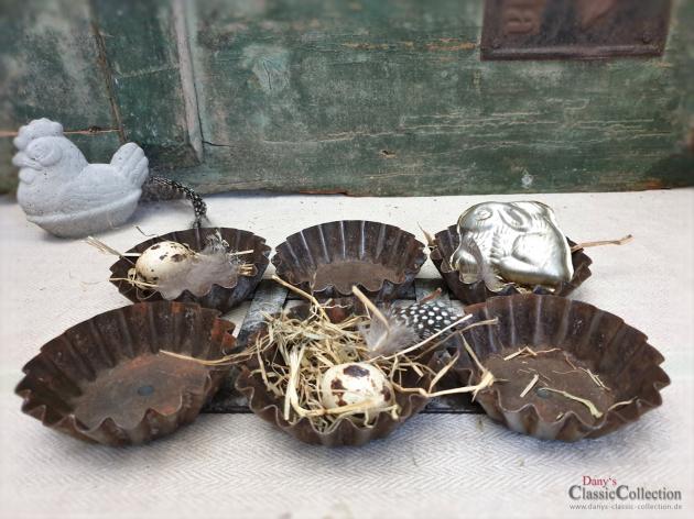 6er Muffinform ~ Vintage Landhausküche ~ Brocante ~ Shabby Deko ~ alte Backform ~ Küchendeko