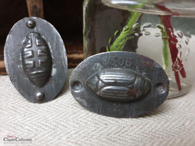 Ovale Mini Maikäfer Schokoladenform ~ 5 cm ~ alte Schokoladen Gießform ~ may beetle chocolat mold ~ vintage cottage decoration