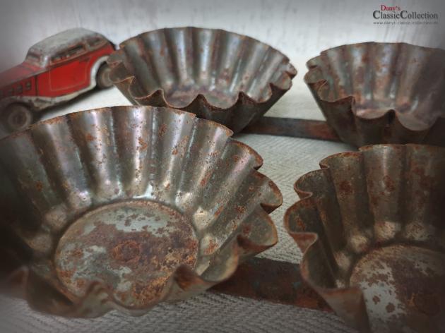 6er Muffinform ~ shabby ~ Vintage Landhausküche ~ Brocante ~ Shabby Deko ~ alte Backform ~ Küchendeko ~ hw3678f6