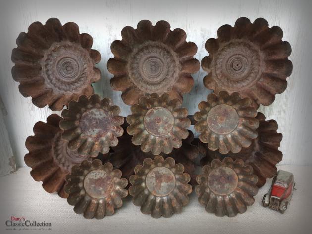 6er Muffinform ~ shabby ~ Vintage Landhausküche ~ Brocante ~ Shabby Deko ~ alte Backform ~ Küchendeko ~ hw3678f6