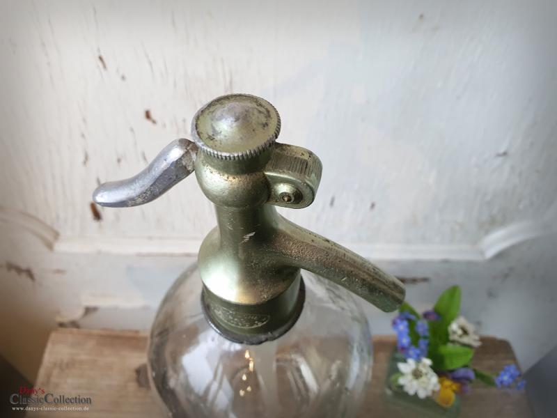 Siphon Soda ~ schwere Sodaflasche ~ Wasserspender ~ Deutsche Soda Zentrale ~ Kopf metallic ~ hw3222gr