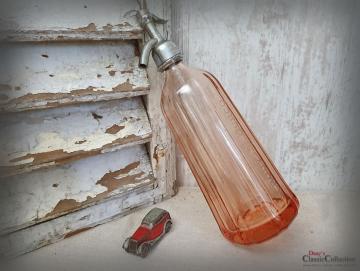 Soda Siphon lachs farben geätzt ~ alt rosa Sodaflasche ~ Seltzer Flasche ~ Industrial Home ~ Loft Design ~ Vintage Interior ~ hy5769