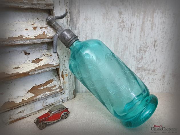 Soda Siphon türkis grün geätzt ~ Sodaflasche ~ Seltzer Flasche ~ Industrial Home ~ Loft Design ~ Vintage Interior ~ hy5774