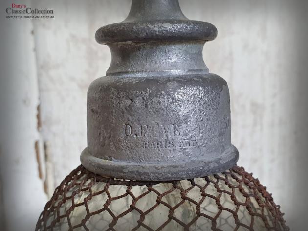 1880-1900 Doppelbauch Soda Siphon mit Netz ~ Sodaflasche ~ Seltzer Flasche ~ Industrial Home ~ Loft Design ~ Vintage Interior ~ hy6001