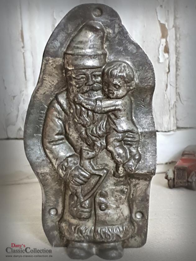 1930s Kutzscher Schokoladenform 17 cm ~ Nikolaus-Form ~ antike Metallform ~ Patisserie ~ Santa ~ antikes Sammlerstück ~ Vintage Home ~ hy5402