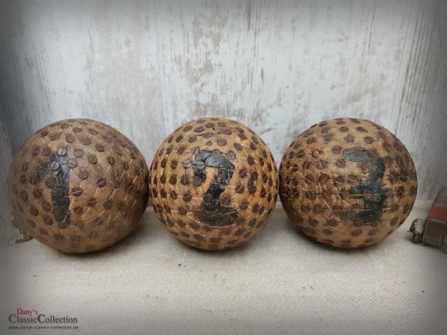 Antikes Boule Kugel SET ~ 6 Holz Kugeln geschraubt ~ Pétanque Kugel ~ französisches Kugelspiel ~ Provence ~ Frankreich ~ Boccia ~ hy6004
