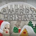 Dresdner Pappe geprägt ~ Nikolaus ~ Reh ~ Geschenke ~ Schlitten ~ A Merry Christmas ~ Vintage Weihnachtsdeko ~ Frohe Weihnachten ~ hy5074