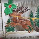 Dresdner Pappe geprägt ~ Nikolaus auf Rentier-Schlitten ~ A Merry Christmas ~ Weihnachtsdeko ~ Frohe Weihnachten ~ Vintage ~ hy5047