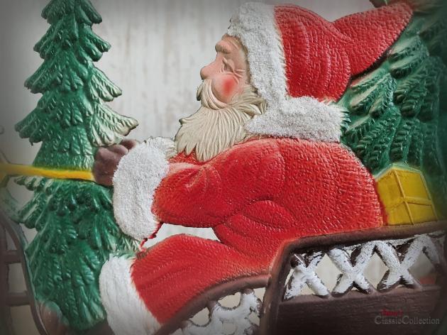 Dresdner Pappe geprägt ~ Nikolaus auf Rentier-Schlitten ~ A Merry Christmas ~ Weihnachtsdeko ~ Frohe Weihnachten ~ Vintage ~ hy5047