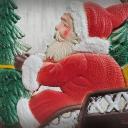 Dresdner Pappe geprägt ~ Nikolaus auf Rentier-Schlitten ~ A Merry Christmas ~ Weihnachtsdeko ~ Frohe Weihnachten ~ Vintage ~ hy5047