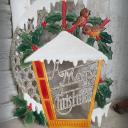 Dresdner Pappe geprägt ~ Vogelhaus verschneit ~ Ilex ~ Vögel ~ A Merry Christmas ~ Vintage Weihnachtsdeko ~ Frohe Weihnachten ~ hy5077