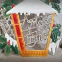 Dresdner Pappe geprägt ~ Vogelhaus verschneit ~ Ilex ~ Vögel ~ A Merry Christmas ~ Vintage Weihnachtsdeko ~ Frohe Weihnachten ~ hy5077