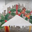 Dresdner Pappe geprägt ~ Vogelhaus verschneit ~ Ilex ~ Vögel ~ A Merry Christmas ~ Vintage Weihnachtsdeko ~ Frohe Weihnachten ~ hy5077