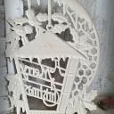 Dresdner Pappe geprägt ~ Vogelhaus verschneit ~ Ilex ~ Vögel ~ A Merry Christmas ~ Vintage Weihnachtsdeko ~ Frohe Weihnachten ~ hy5077