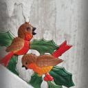 Dresdner Pappe geprägt ~ Vogelhaus verschneit ~ Ilex ~ Vögel ~ A Merry Christmas ~ Vintage Weihnachtsdeko ~ Frohe Weihnachten ~ hy5077