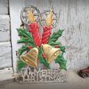 Dresdner Pappe geprägt ~ Glocken ~ Kerzen ~ Ilex ~ A Merry Christmas ~ Weihnachtsdeko ~ Frohe Weihnachten ~ Fensterdeko ~ hw3892kg