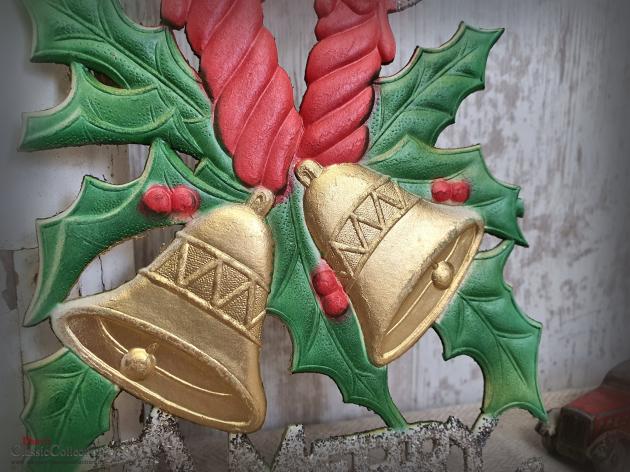 Dresdner Pappe geprägt ~ Glocken ~ Kerzen ~ Ilex ~ A Merry Christmas ~ Weihnachtsdeko ~ Frohe Weihnachten ~ Fensterdeko ~ hw3892kg