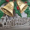 Dresdner Pappe geprägt ~ Glocken ~ Kerzen ~ Ilex ~ A Merry Christmas ~ Weihnachtsdeko ~ Frohe Weihnachten ~ Fensterdeko ~ hw3892kg