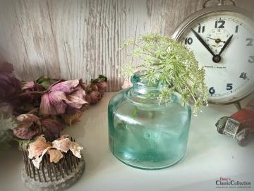 Antike SWAN Tinten Flasche ~ Pressglas aquamarin ~ dickes altes Glas ~ Vintage Glasvase ~ Shabby Deko ~ hz6427si1