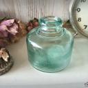 Antike SWAN Tinten Flasche ~ Pressglas aquamarin ~ dickes altes Glas ~ Vintage Glasvase ~ Shabby Deko ~ hz6427si1