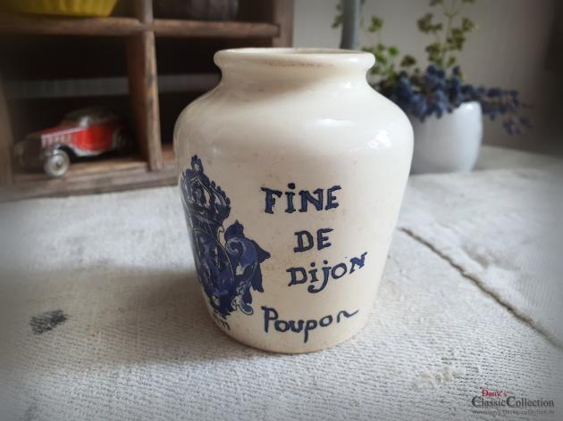 Dijon Senf Topf ~ Steingut ~ Frankreich ~ Sarreguemines ~ Brocante ~ Landhausküche ~ Vintage Küchendeko ~ hz6422p1