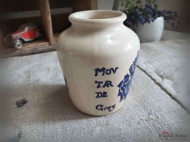 Dijon Senf Topf ~ Steingut ~ Frankreich ~ Sarreguemines ~ Brocante ~ Landhausküche ~ Vintage Küchendeko ~ hz6422p1