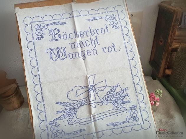 Küchenhandtuch ~ Spruchhandtuch ~ Aufdruck ~ Bauernhandtuch ~ Stickvorlage ~ Antique german kitchen towel ~ ht2193h1