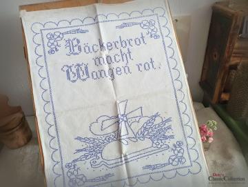 Küchenhandtuch ~ Spruchhandtuch ~ Aufdruck ~ Bauernhandtuch ~ Stickvorlage ~ Antique german kitchen towel ~ ht2193h1