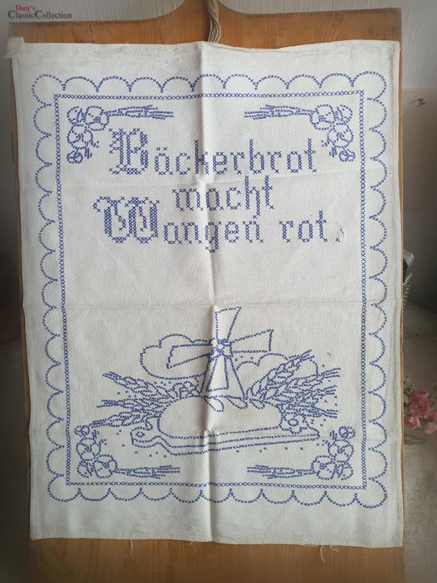Küchenhandtuch ~ Spruchhandtuch ~ Aufdruck ~ Bauernhandtuch ~ Stickvorlage ~ Antique german kitchen towel ~ ht2193h1