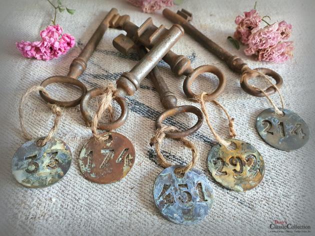 Skelett Schlüssel mit Nummer ~ Hausschlüssel ~ alte Schlüssel ~ Shabby Dekoration ~ Brocante ~ ht2676