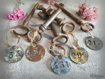 Skelett Schlüssel mit Nummer ~ Hausschlüssel ~ alte Schlüssel ~ Shabby Dekoration ~ Brocante ~ ht2676