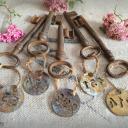 Skelett Schlüssel mit Nummer ~ Hausschlüssel ~ alte Schlüssel ~ Shabby Dekoration ~ Brocante ~ ht2676