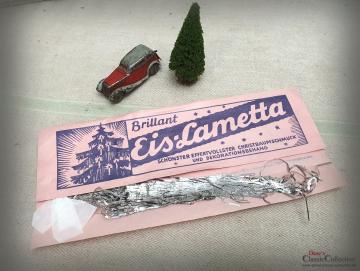 2x Eis-Lametta ~ OVP unbenutzt ~ Brillant Lametta silber ~ Alter Baumbehang ~ Weihnachtsbaum ~ Original packed silver Tinsel ~ hx4866s2