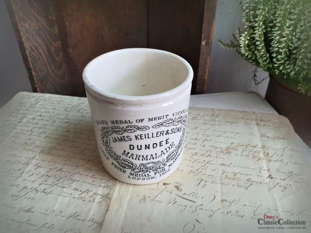 James Keiller & Sons Dundee 1 lb ~ Marmeladentopf ~ antiker Steingut Vorratstopf ~ Besteckhalter ~ Stiftehalter ~ Landhaus Küche ~ hw2941