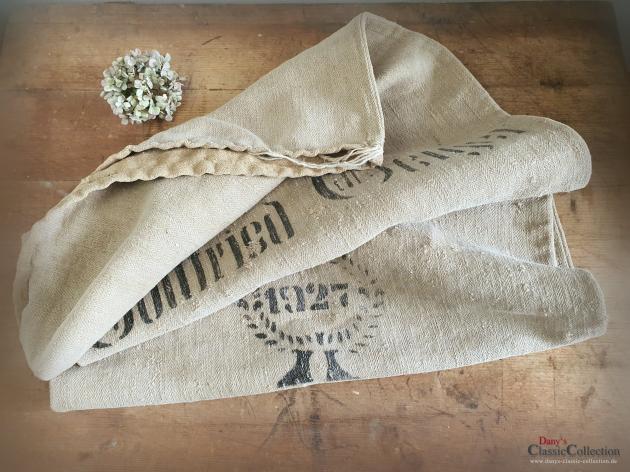 Leinensack von 1927 ~ Getreidesack ~ Mehlsack ~ Bauernhaus ~ Tischläufer rustikal ~ Grain sack ~ Vintage Landhaus Deko ~ hb1066