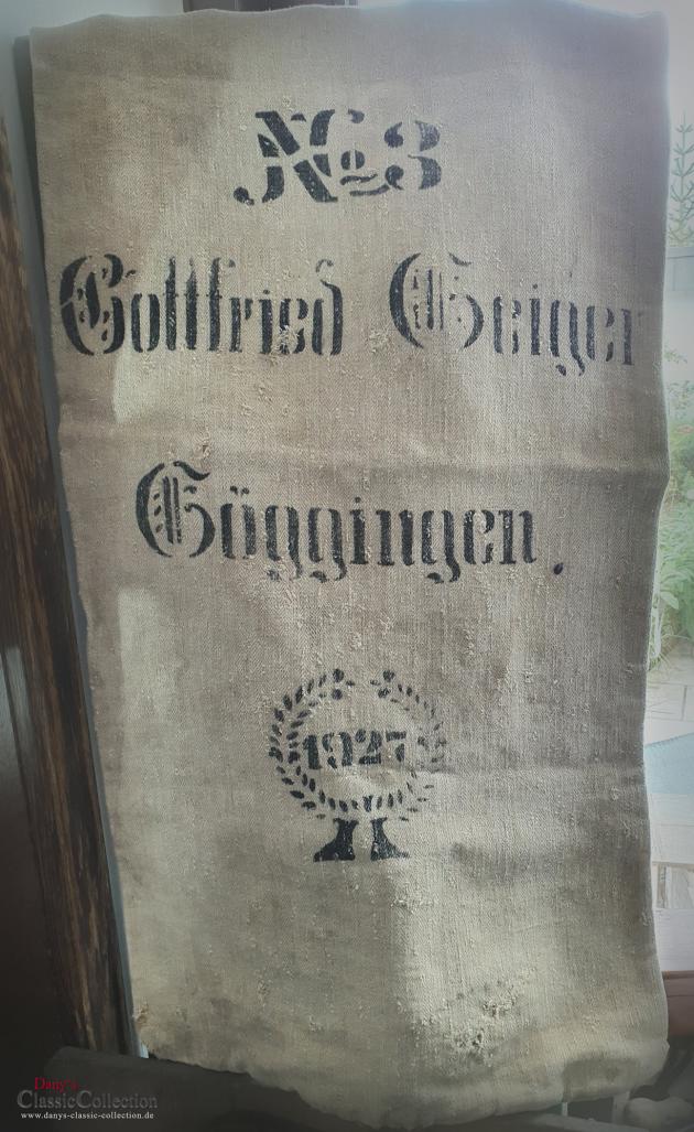 Leinensack von 1927 ~ Getreidesack ~ Mehlsack ~ Bauernhaus ~ Tischläufer rustikal ~ Grain sack ~ Vintage Landhaus Deko ~ hb1066
