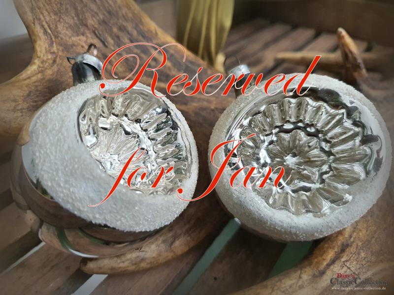 RESERVIERT f. Jan ! Reflexkugel-Duo silber ~ Einstichkugeln ~ alter Sammlerschmuck ~ Christbaumschmuck ~ Vintage Weihnacht ~ hx4766