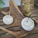RESERVIERT f. Jan ! Reflexkugel-Duo silber ~ Einstichkugeln ~ alter Sammlerschmuck ~ Christbaumschmuck ~ Vintage Weihnacht ~ hx4766