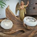 RESERVIERT f. Jan ! Reflexkugel-Duo silber ~ Einstichkugeln ~ alter Sammlerschmuck ~ Christbaumschmuck ~ Vintage Weihnacht ~ hx4766