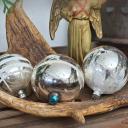 3er Set Christbaumkugeln  silber ~ alter Christbaumschmuck ~ Vintage Weihnacht ~ hs2094
