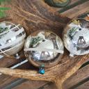 3er Set Christbaumkugeln  silber ~ alter Christbaumschmuck ~ Vintage Weihnacht ~ hs2094